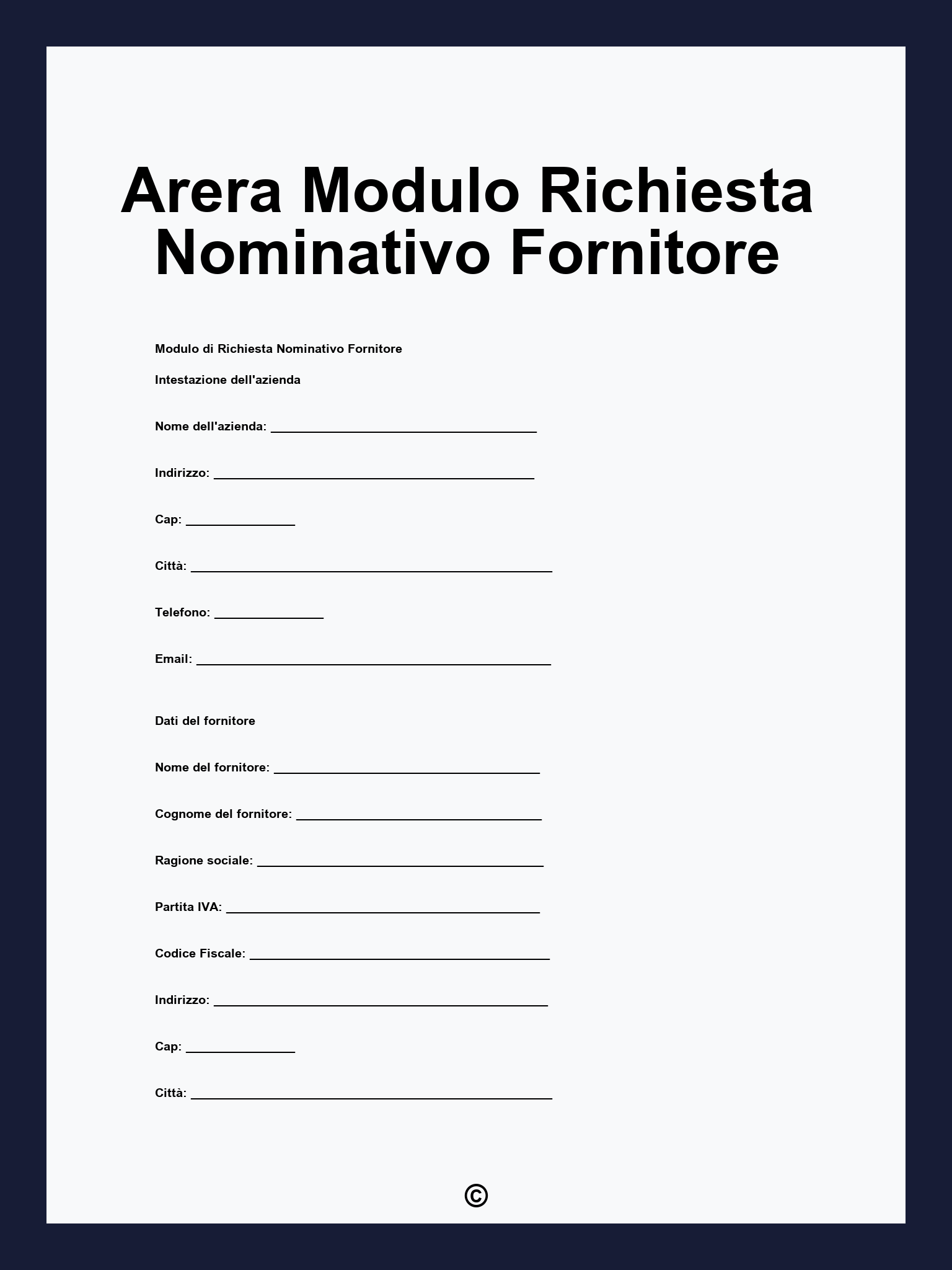 Arera Modulo Richiesta Nominativo Fornitore