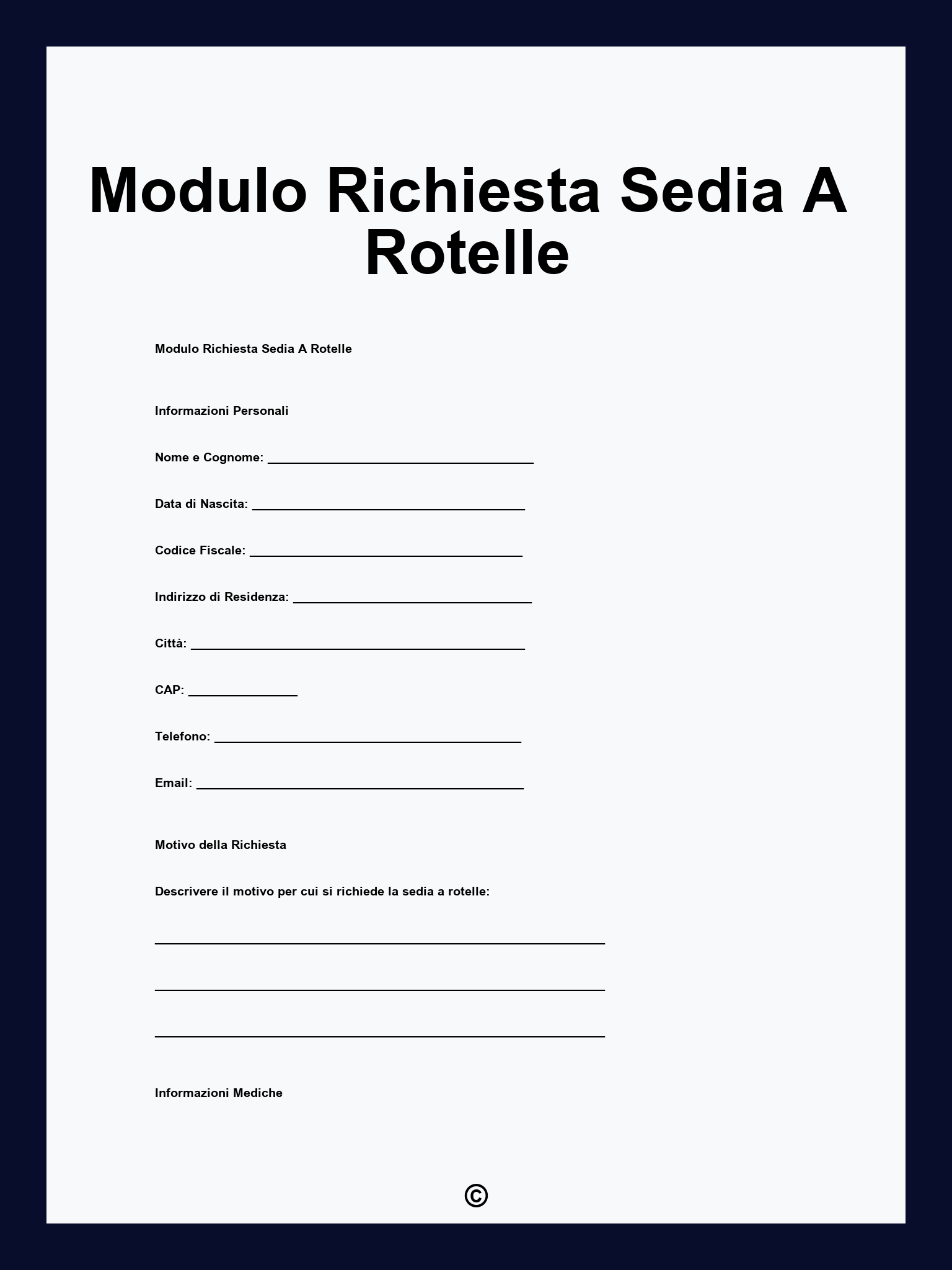 Modulo Richiesta Sedia A Rotelle