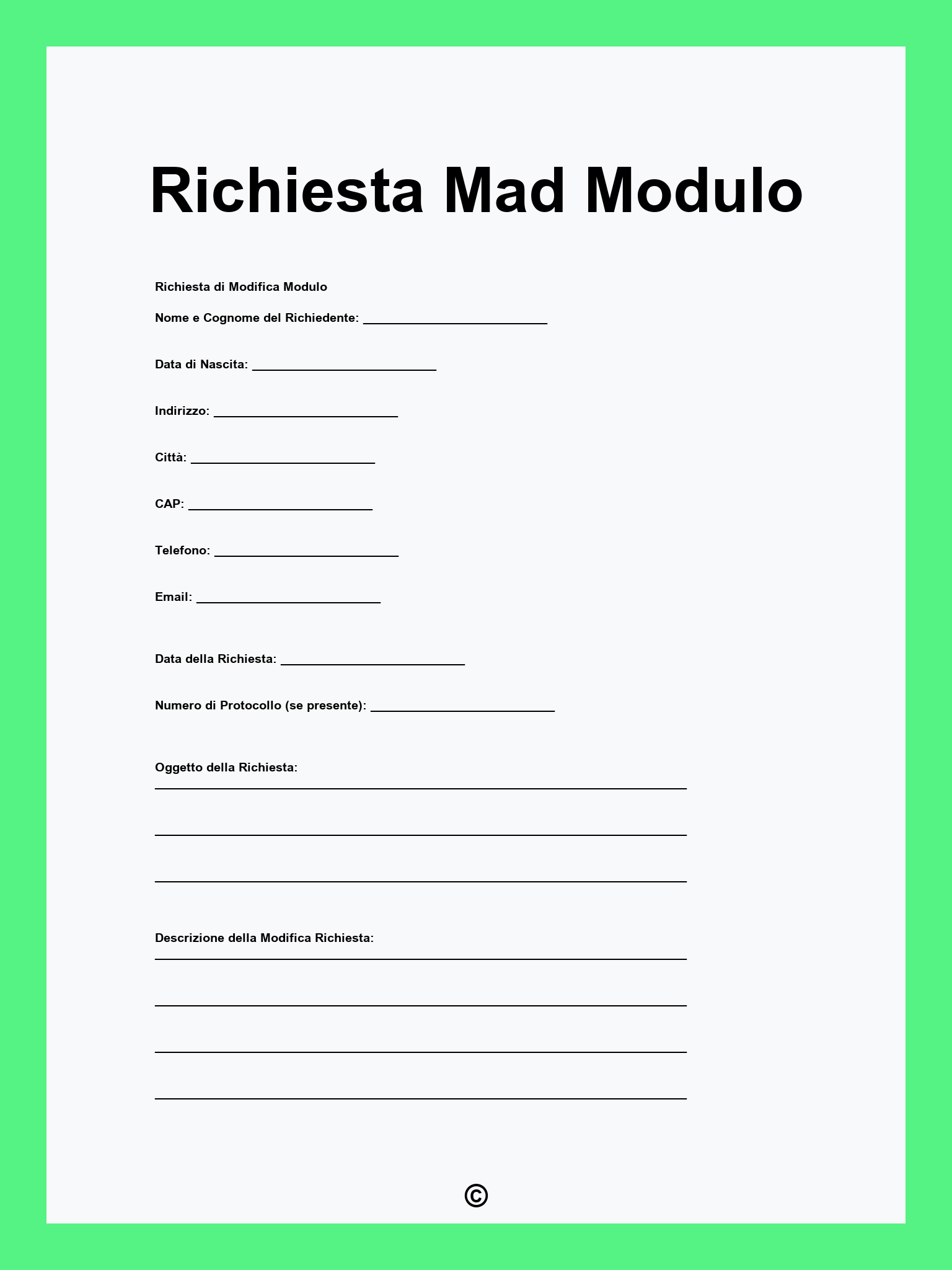 Richiesta Mad Modulo